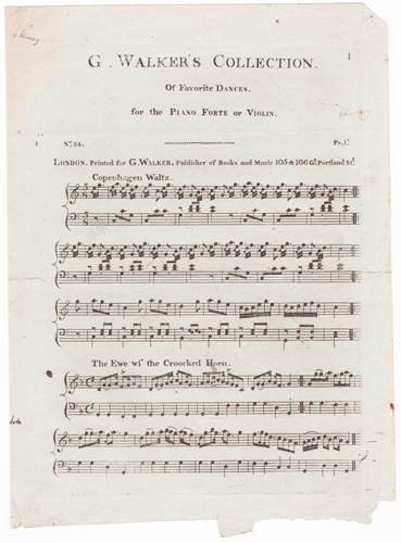 G. Walker's Collection of Favorite Dances
for the Piano Forte or Violin